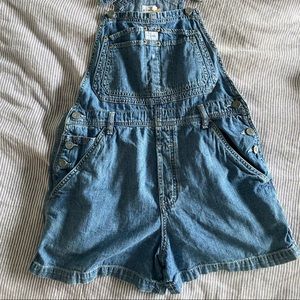 Cute Vintage Denim Calvin Klein Overall Shorts